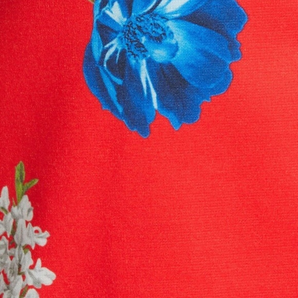 NWT TED BAKER Red Floral Print AMYLIA BODYCON - Picture 6 of 6